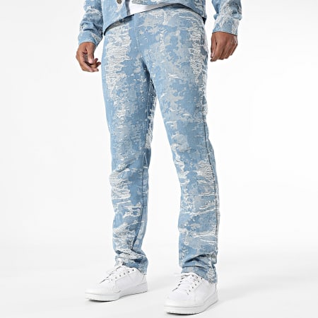 Frilivin - Conjunto Camisa Sobre y Jean Regular Fit D01 Azul Denim