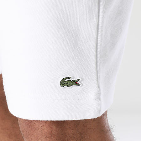 Lacoste - Short Jogging Logo Brodé Crocodile Blanc