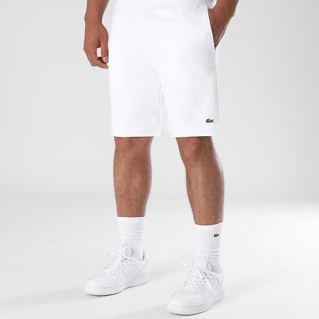 Lacoste - Short Jogging Logo Brodé Crocodile Blanc