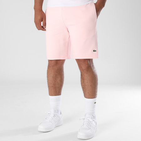 Lacoste - Short Jogging Logo Brodé Crocodile Rose