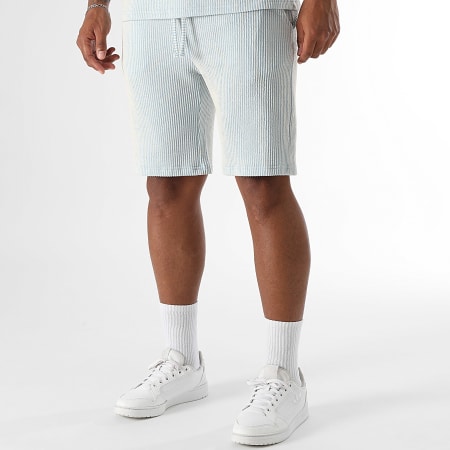 LBO - Set composto da maglietta e pantaloncini grandi 3862 Azzurro Bianco