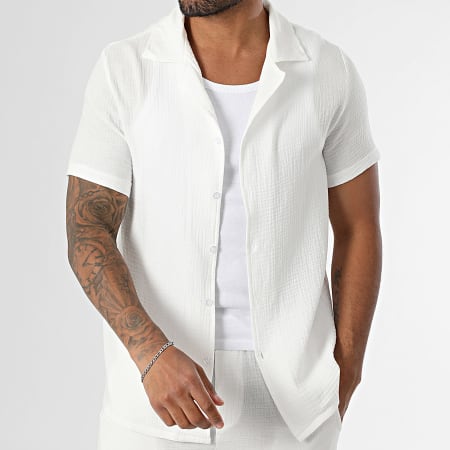 MTX - Ensemble Chemise Manches Courtes Et Short Jogging Texturé 019 Blanc