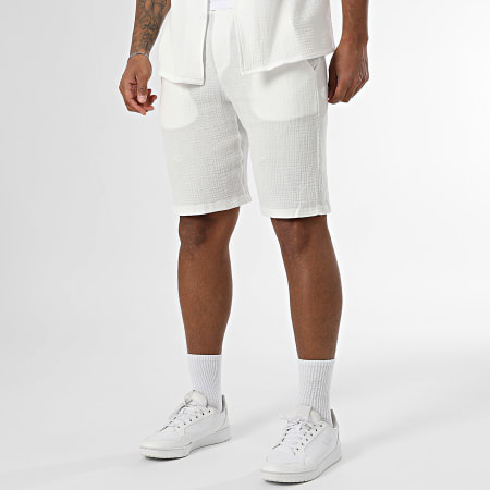 MTX - Ensemble Chemise Manches Courtes Et Short Jogging Texturé 019 Blanc