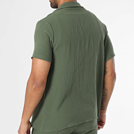 MTX - Ensemble Chemise Manches Courtes Et Short Jogging Texturé 019 Vert Kaki