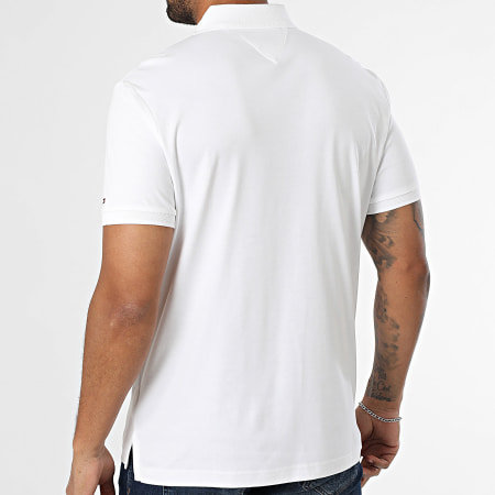 Tommy Hilfiger - Polo Manches Courtes Col Zippé Interlock 9552 Blanc