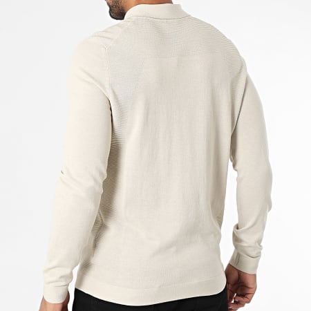 BOSS - Polo Manches Longues Col Zippé Momentum Lite 50520604 Beige