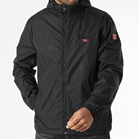 Geographical Norway - Coupe-Vent Capuche Zippé 608 Noir