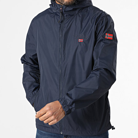 Geographical Norway - Coupe-Vent Capuche Zippé 609 Bleu Marine
