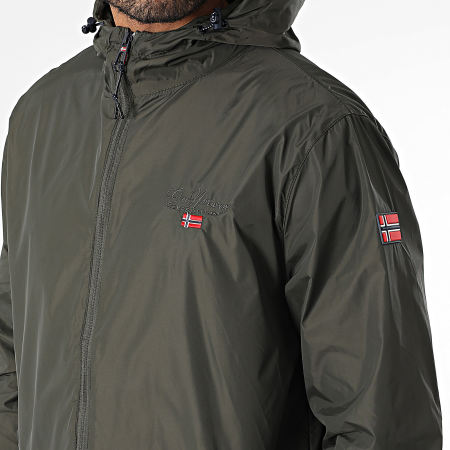 Geographical Norway - Coupe-Vent Capuche Zippé 610 Vert Kaki Foncé