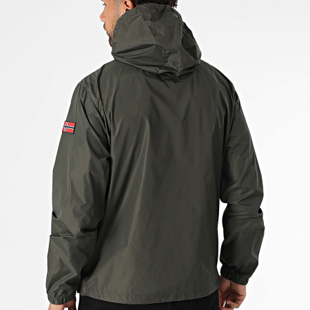 Geographical Norway - Coupe-Vent Capuche Zippé 610 Vert Kaki Foncé
