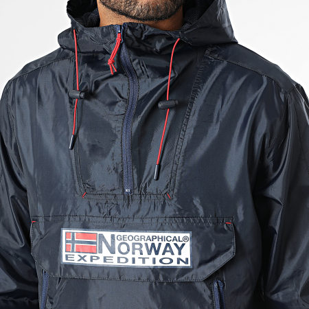 Geographical Norway - Coupe-Vent Outdoor Capuche 244 Bleu Marine