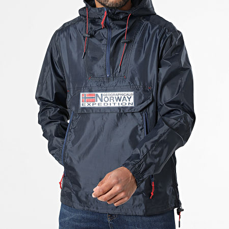 Geographical Norway - Coupe-Vent Outdoor Capuche 244 Bleu Marine