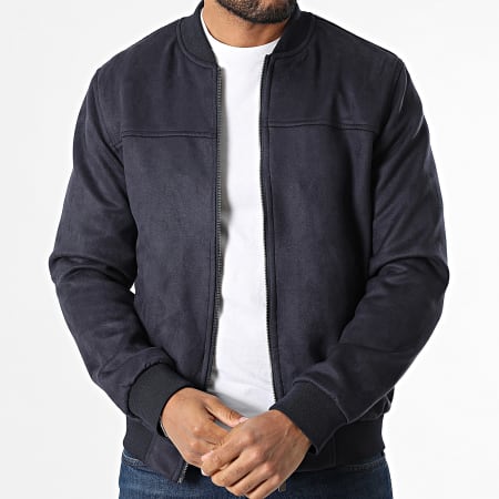 Armita - Veste Bomber Suédine 520 Bleu Marine