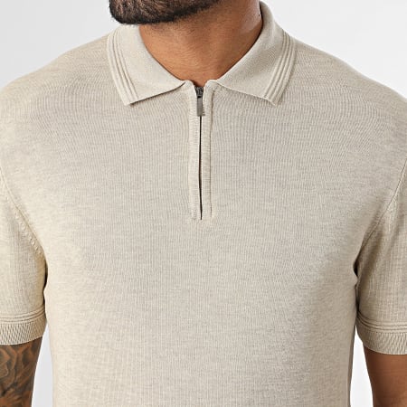 Classic Series - Polo Manches Courtes Maille 565 Beige Chiné