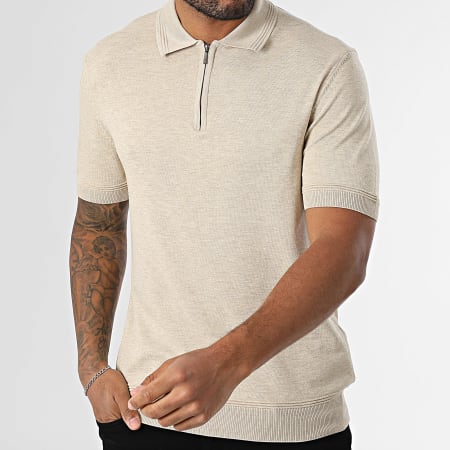 Classic Series - Polo Manches Courtes Maille 565 Beige Chiné