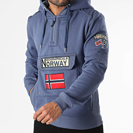 Polaire Geographical Norway Tugood - Homme - Noir - 100% Polyester, Manches Longues, Capuche Et Col Montant