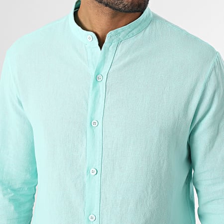 KZR - Chemise Manches Longues Col Officier 053 Turquoise