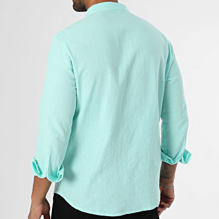 KZR - Chemise Manches Longues Col Officier 053 Turquoise