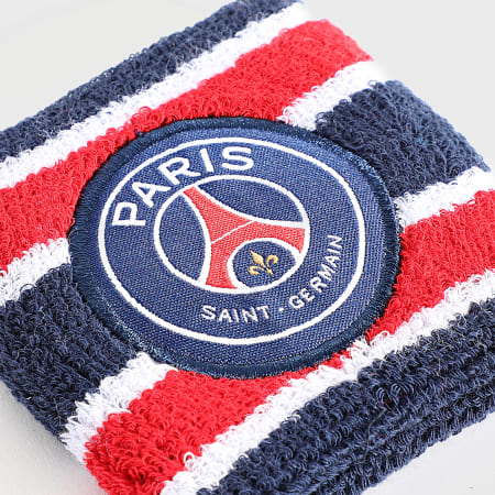 PSG - Lot De 2 Poignets Eponge P24117 Bleu Marine Rouge Blanc