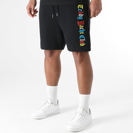 Teddy Yacht Club - Ensemble Tee Shirt Et Short Jogging Art Series Dripping Noir