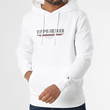 Tommy Hilfiger - Sweat Capuche Brand Love Hilfiger 0534 Blanc