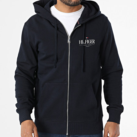 Tommy Hilfiger - Sudadera con capucha y cremallera Hilfiger Stacked 9375 Azul Marinho