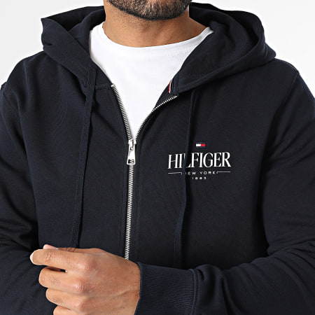 Tommy Hilfiger - Sudadera con capucha y cremallera Hilfiger Stacked 9375 Azul Marinho