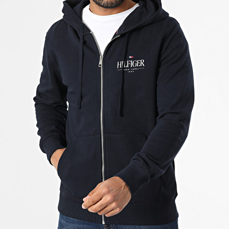 Tommy Hilfiger - Sudadera con capucha y cremallera Hilfiger Stacked 9375 Azul Marinho