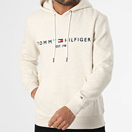 Tommy Hilfiger - Sweat Capuche Tommy Logo 1599 Beige Chiné