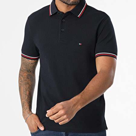 Tommy Hilfiger - Polo Manches Courtes Slim Fit Tipped 7346 Bleu Marine