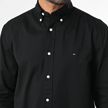 Tommy Hilfiger - Shirt Long Sleeve Regular Fit Core Flex Poplin Solid 9988  Black - Ryses
