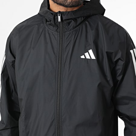 Adidas Sportswear - Veste Capuche Zippée A Bandes 3 Stripes JE6325 Noir