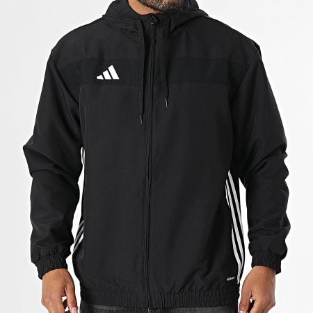 Adidas Sportswear - Veste Capuche Zippée A Bandes Tiro Essential JC5435 Noir
