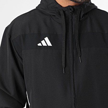 Adidas Sportswear - Veste Capuche Zippée A Bandes Tiro Essential JC5435 Noir