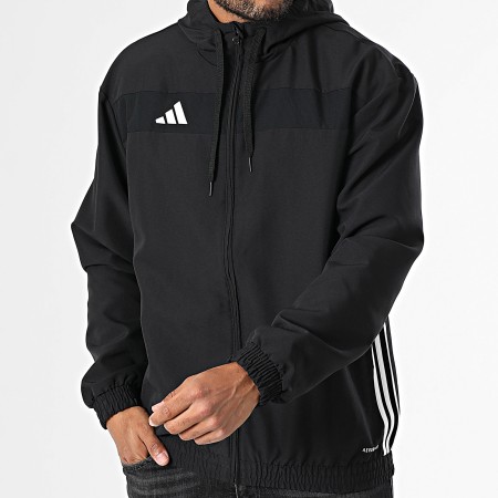 Adidas Sportswear - Veste Capuche Zippée A Bandes Tiro Essential JC5435 Noir