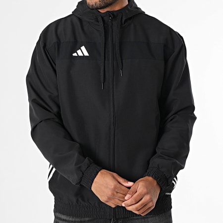 Adidas Sportswear - Veste Capuche Zippée A Bandes Tiro Essential JC5435 Noir