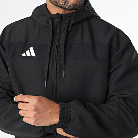 Adidas Sportswear - Veste Capuche Zippée A Bandes Tiro Essential JC5435 Noir