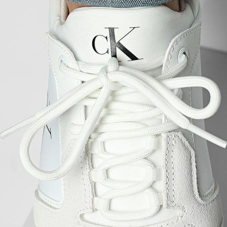 Calvin Klein - Retro Runner Sock Laag Veterschoenen 1326 Helder Wit Zwart Sneakers