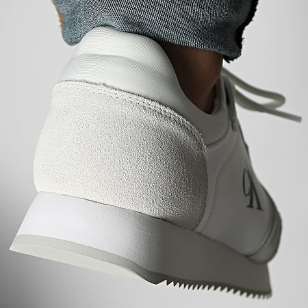 Calvin Klein - Retro Runner Sock Laag Veterschoenen 1326 Helder Wit Zwart Sneakers