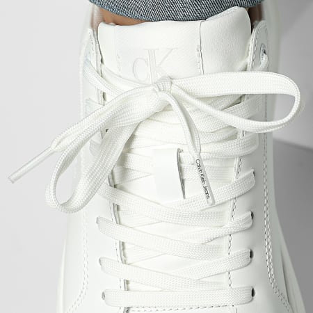 Calvin Klein - Zapatillas Chunky Cupsole Mono Leather 1317 Bright White Seaside Aqua