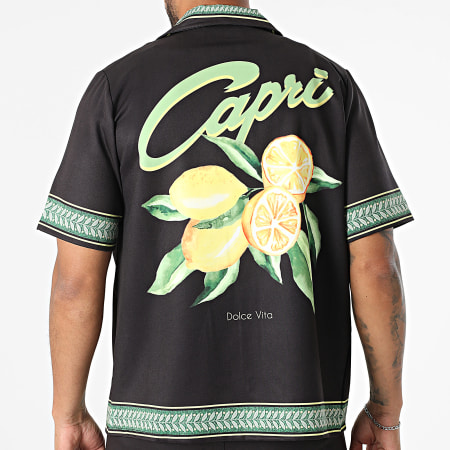 KZR - Ensemble Chemise Manches Courtes Et Short Jogging 193 Noir Vert