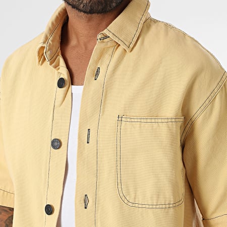 KZR - Ensemble Chemise Jean Manches Courtes Et Short Jean 189 Jaune