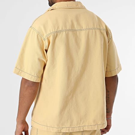 KZR - Ensemble Chemise Jean Manches Courtes Et Short Jean 189 Jaune