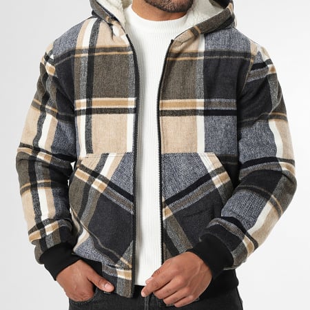 LBO - Jass Hoody Zipper Ruit 1820 Wit Beige Marineblauw