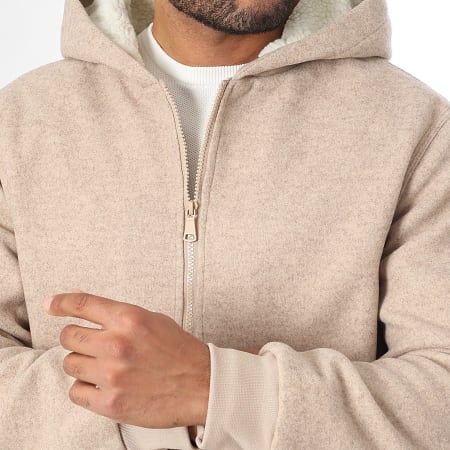 LBO - Veste A Capuche Sherpa Texturée 1821 Beige
