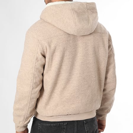 LBO - Veste A Capuche Sherpa Texturée 1821 Beige