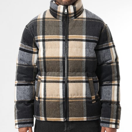 LBO - Doudoune A Carreaux 1814 Beige Gris