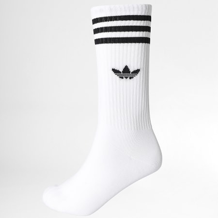 Adidas Originals - Lot De 3 Paires De Chaussettes 3 Stripes High Crew JV7416 Blanc
