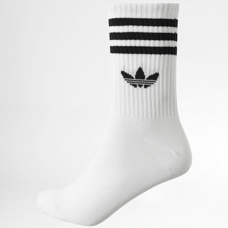 Adidas Originals - Lot De 3 Paires De Chaussettes 3 Stripes Crew JV7404 Blanc