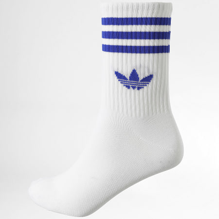 Adidas Originals - Lot De 3 Paires De Chaussettes 3 Stripes Crew JV7404 Blanc